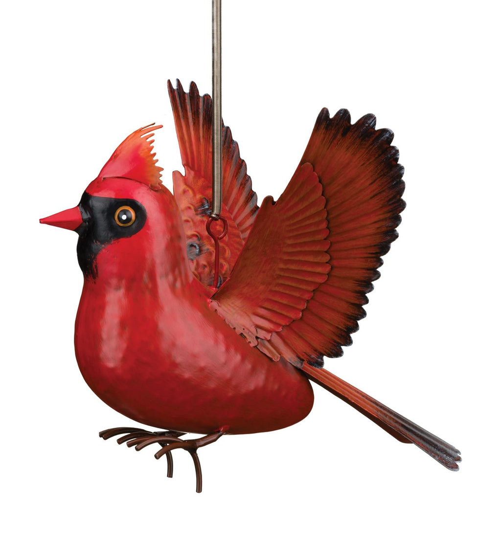 Life-Size Bouncing Cardinal Figurine in Flight