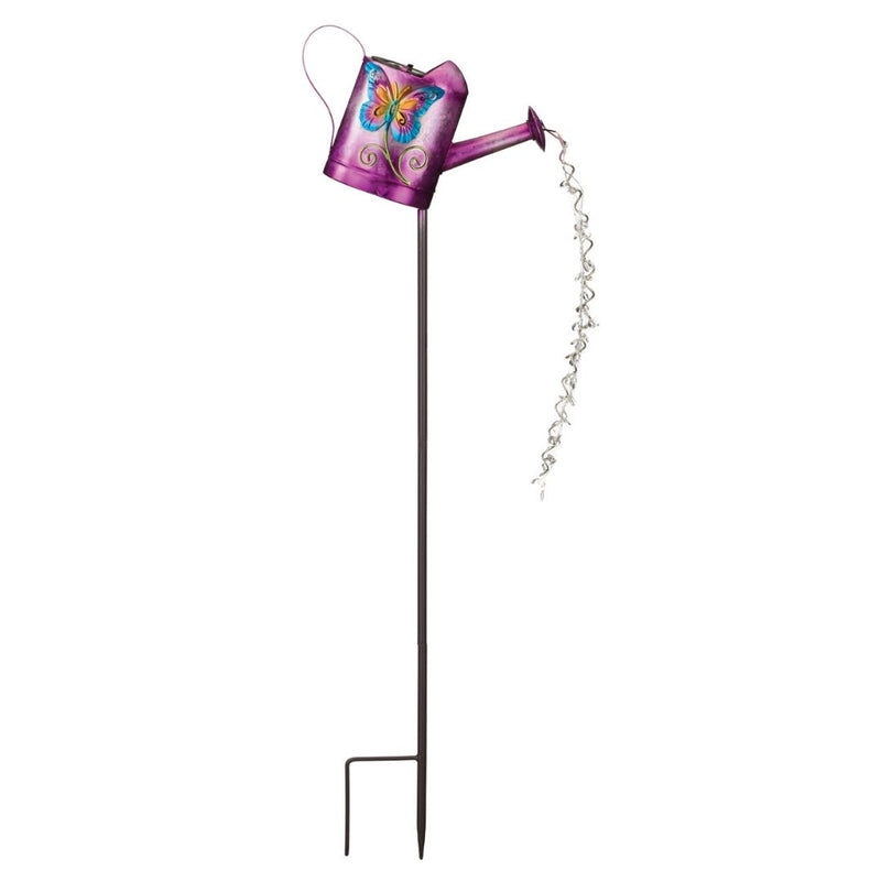 Watering Can Solar Stake - Butterfly