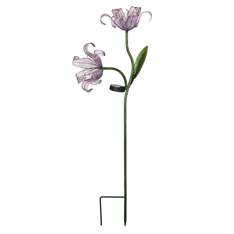 Double Lily Solar Stake - Purple