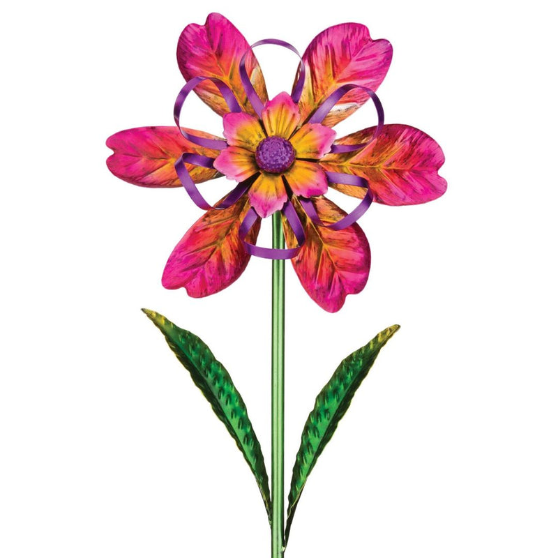 Ribbon Flower Spinner Stake - Assorted Colors