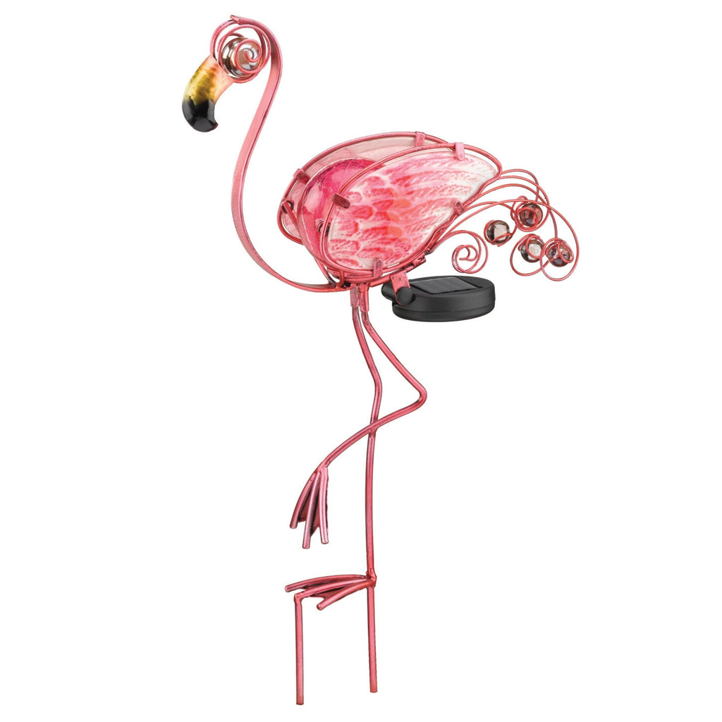 Solar Flamingo Stake 21"
