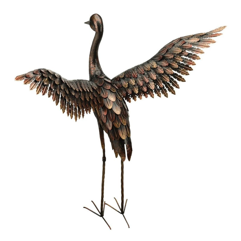 Bronze Crane 44" - Wings Up