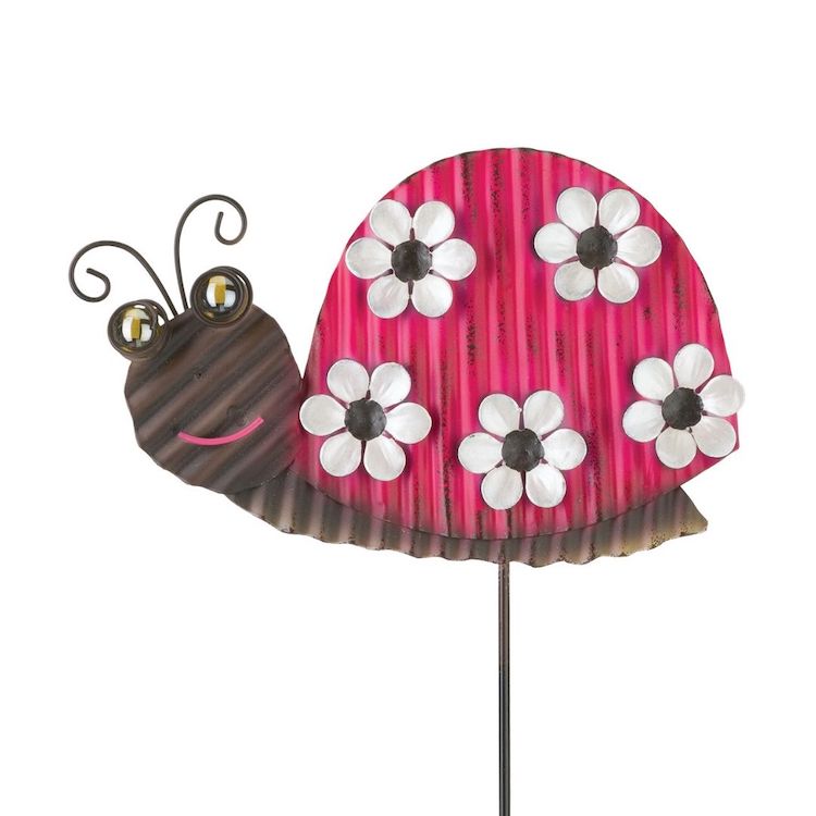 Whimsy Garden Stake - Snail & Ladybug Combo