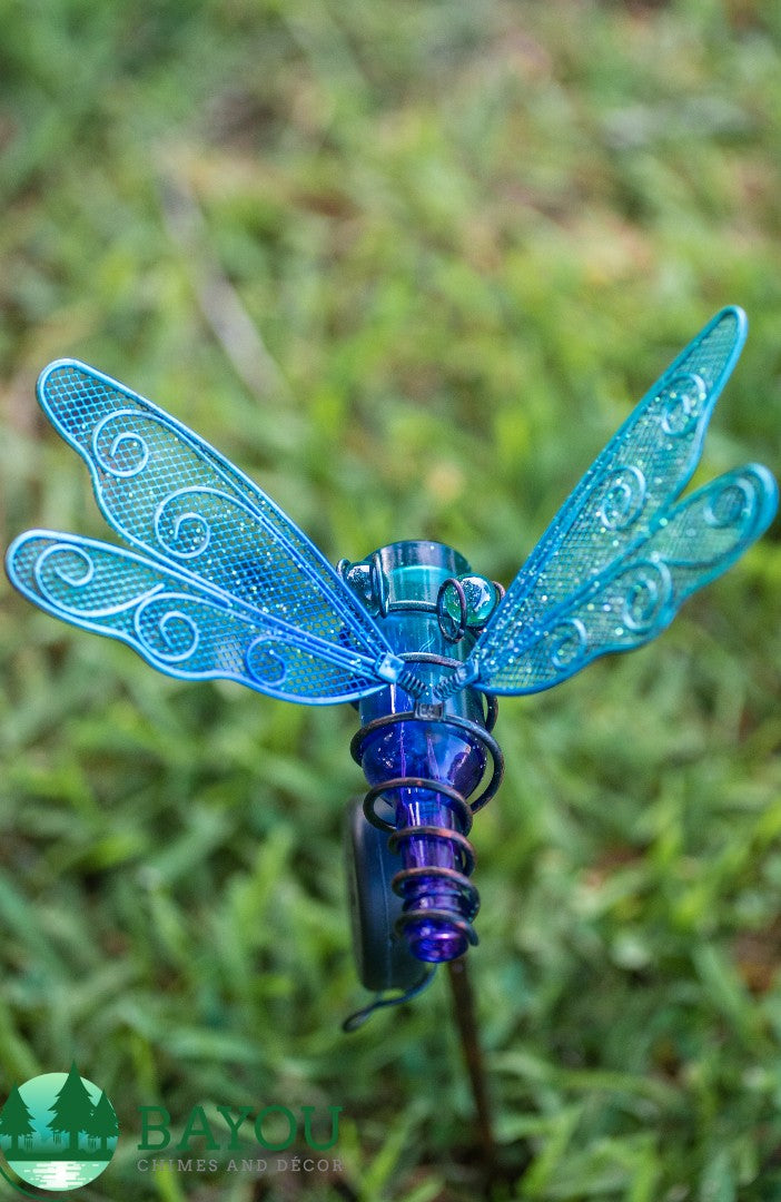 Mini Solar Dragonfly Stake - (Assorted Colors)
