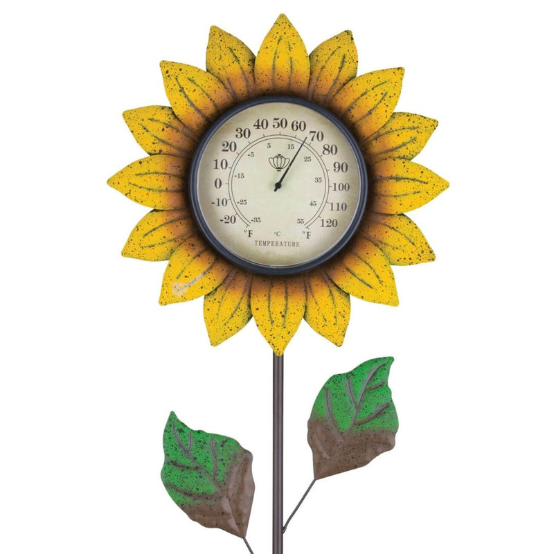 Flower Thermometer Stake - Yellow